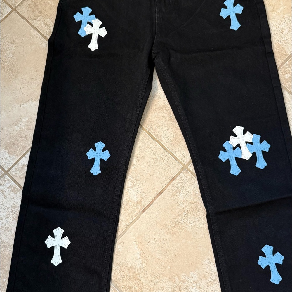 Chrome Hearts Black Denim with White Logo